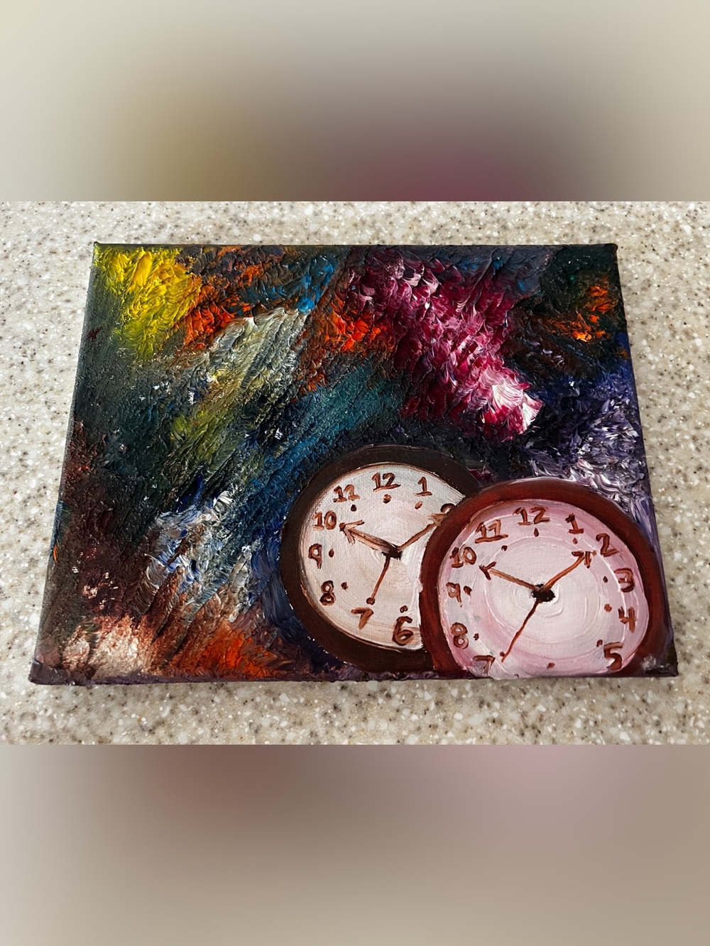 Abstract Twin Clocks - “A Moment in Time”
